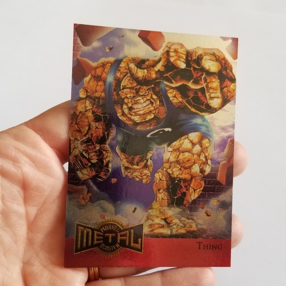 Vintage Marvel Metal trading card 1995 Thing Limited Edition card #14 of 18 - Picture 3 of 10